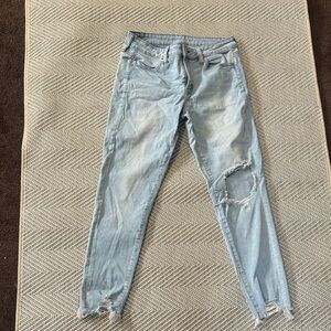 American Eagle Outfitters Light Blue Ripped Skinny Jeans